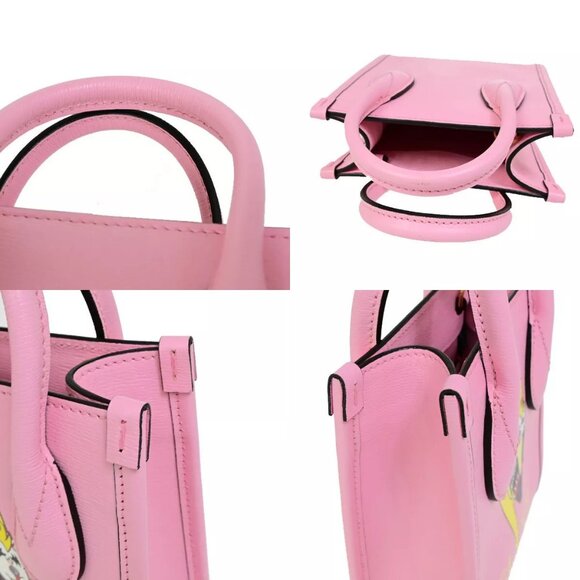 GUCCI x Bananya BNF Logo 2Way Mini Shoulder Bag Leather Pink GHW Italy 635RK208 - Picture 8 of 16